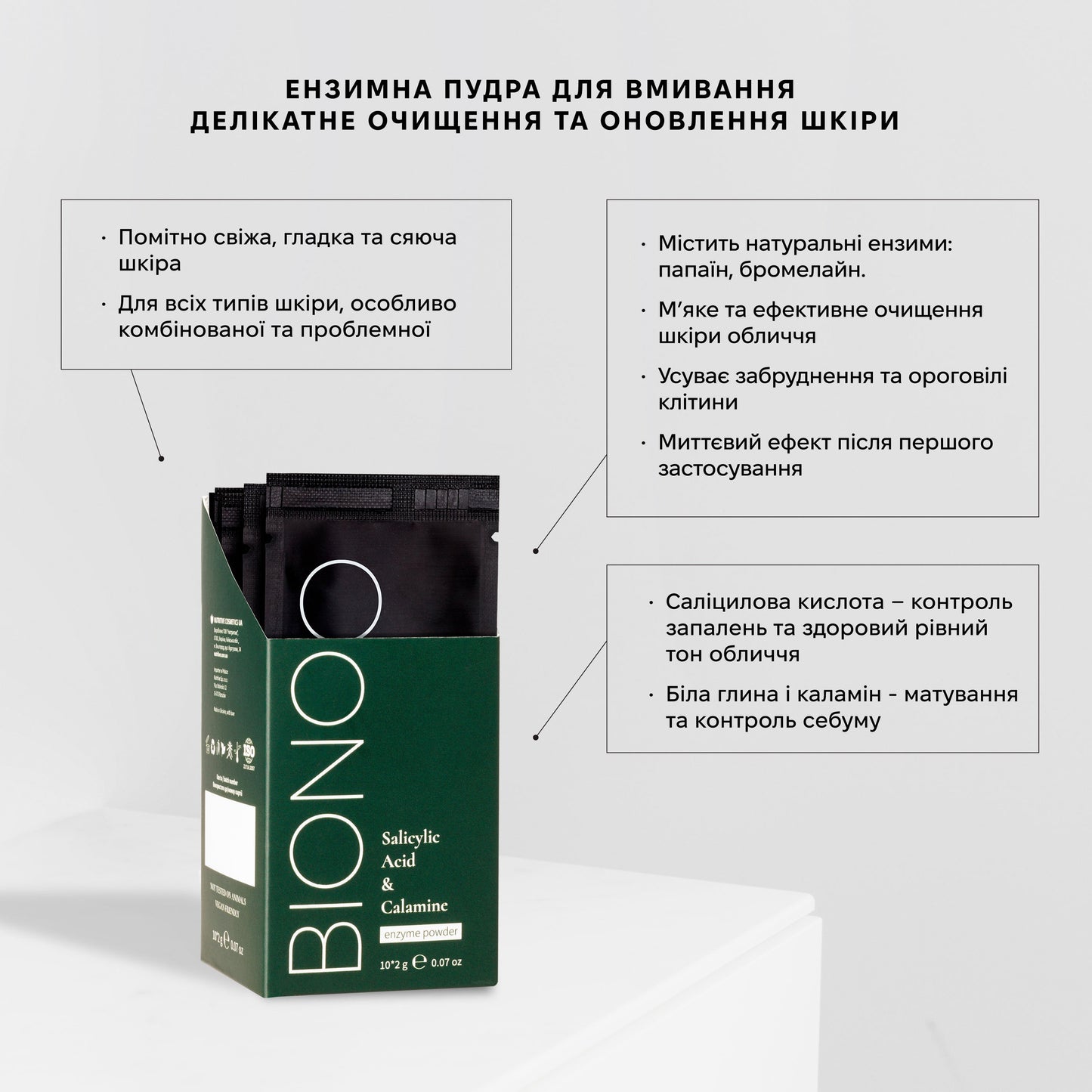 Ензимна пудра із саліциловою кислотою та каламіном 2 г