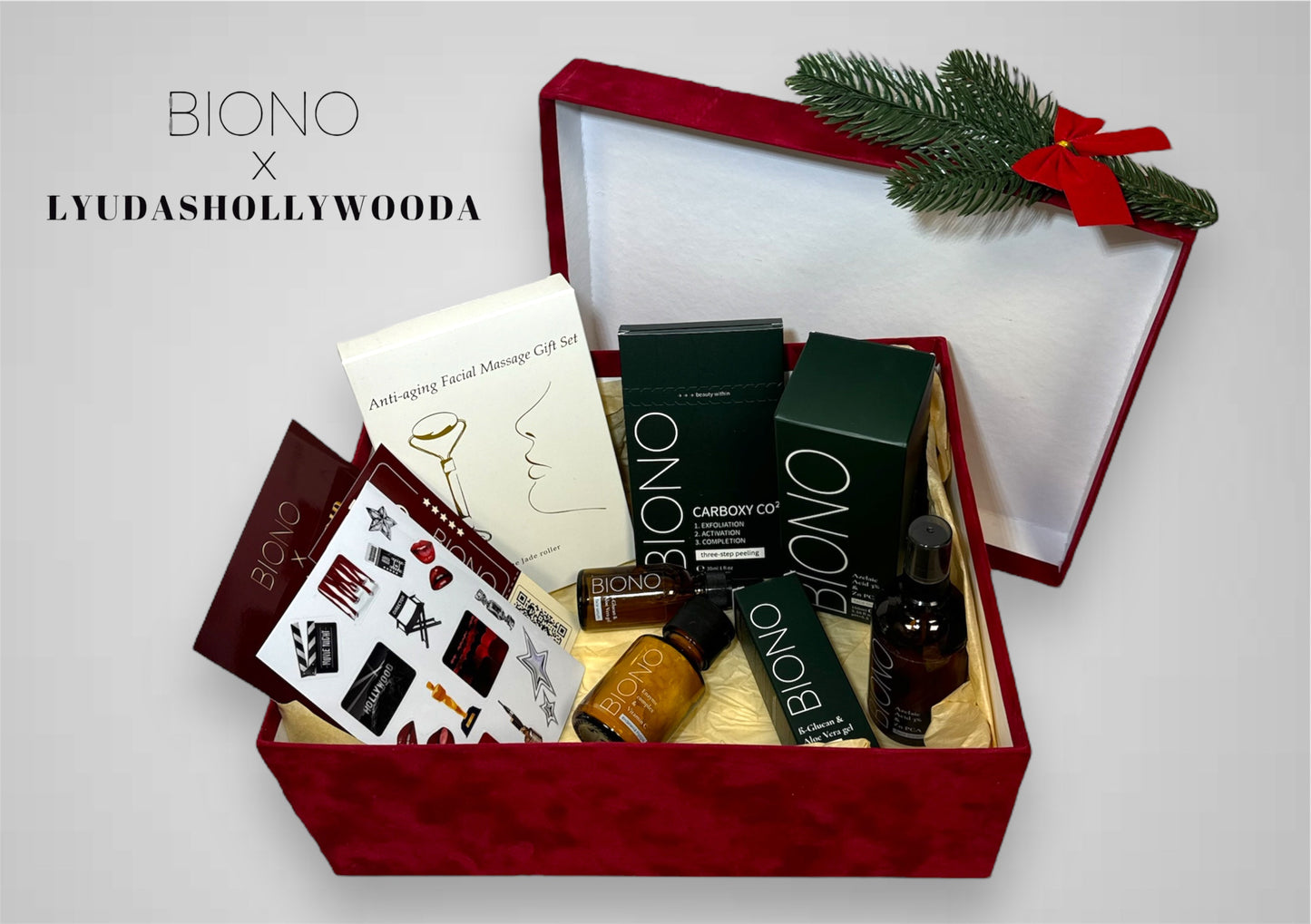 Лімітований новорічний подарунок «Golden Holiday by LYUDASHOLLYWOODA» BIONO x LYUDASHOLLYWOODA - Nutritive Cosmetics