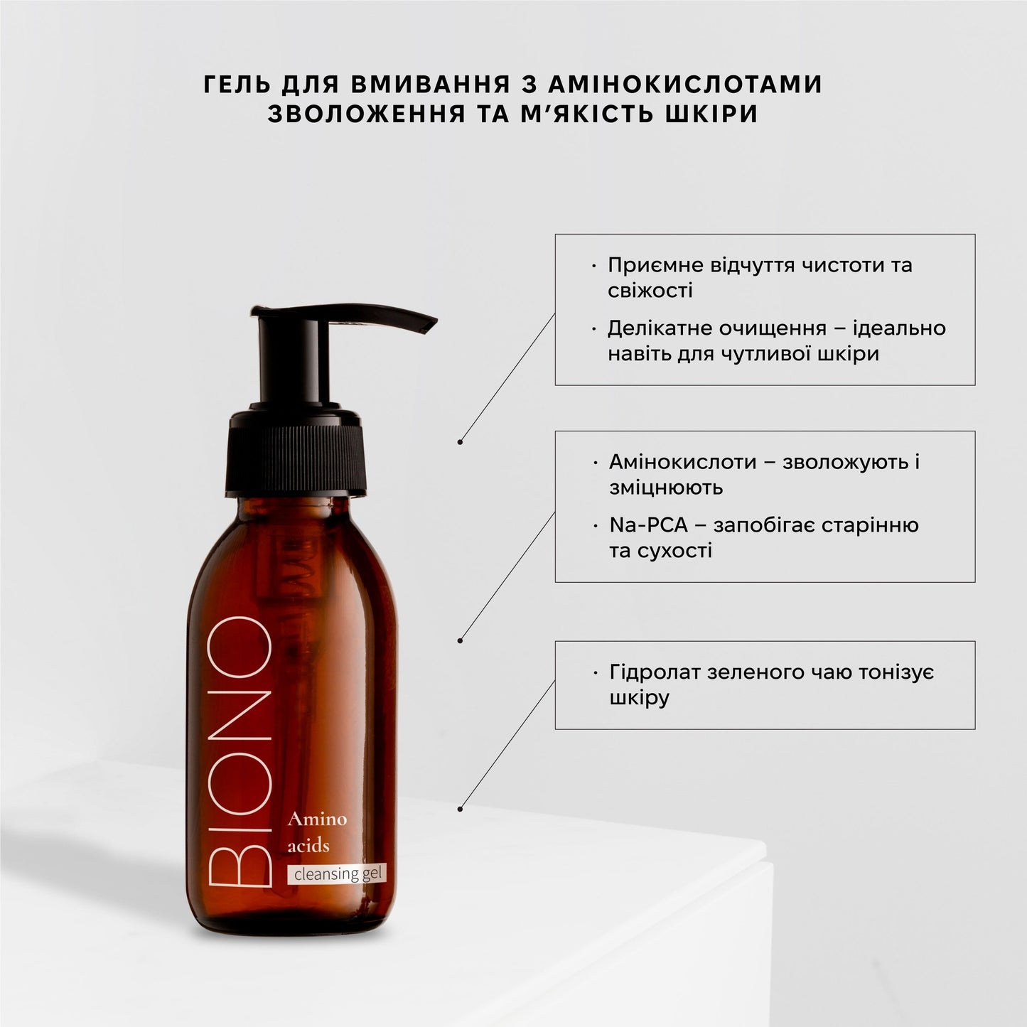 Очищуючий гель для вмивання з амінокислотами від BIONO