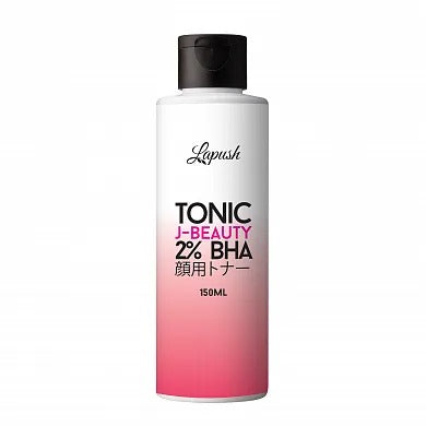 Lapush J-Beauty 2% BHA Tonic Bottle, skincare product with salicylic acid, 150ml, for facial treatment.