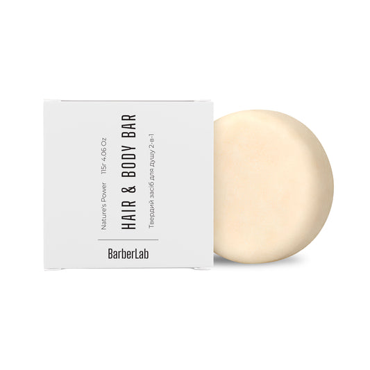 Твердий засіб для душу 2-в-1 BarberLab Nature's Power Hair & Body Bar